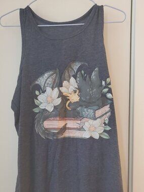 Sleeping Dragon Yoga Graphic Racerback Tank Top Athletic Size L